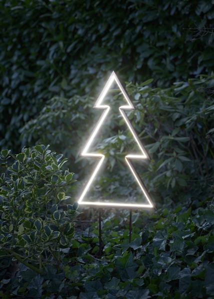 Gartenstecker mit LED Lichtband in warmweiß beleuchtet, 180 LED  [Tanne]