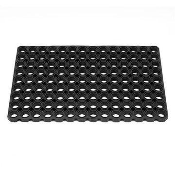 Fußmatte Gummi, ca. 40 x 60 x 2 cm, robust – rutschfest – witterungsbeständig bei Regen und Schnee, Schmutzfangmatte für Innen und Außen, schwarz