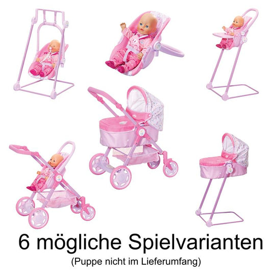 Zapf Creation 826386 BABY born® Baby Evolve Puppenwagen mit 6-in-1 Funktion