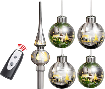 Weihnachtskugel-Set Chrom