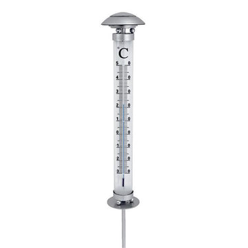 Solar Thermometer mit LED Beleuchtung, Höhe Gartenthermometer inkl. Erdspieß ca. 112 cm