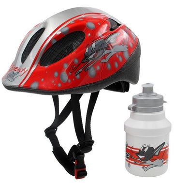 Polisport Fahrradhelm für Kinder, Speedy Mouse, inkl. Trinkflasch, 50-56 cm