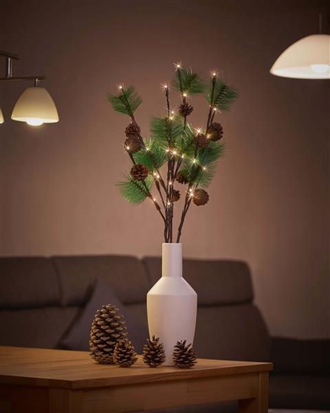 Lichterzweige in Kiefer-Optik, 36 LED mit Timer, batteriebetrieben, ca. 70 cm