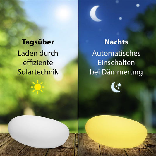 Bonetti LED Solar Gartenleuchte STEIN mit Farbwechsel (B-Ware // 40 cm)