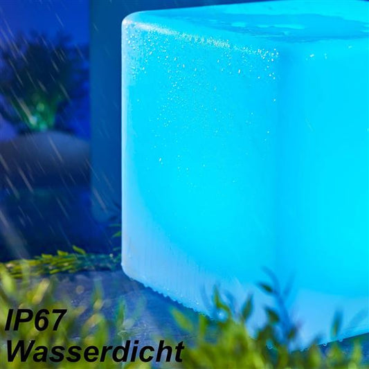 Bonetti LED Solar Gartenleuchte WÜRFEL mit Farbwechsel (30 cm)