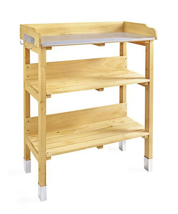 Pflanztisch aus imprägniertem Massivholz,  Arbeitshöhe ca. 85 cm