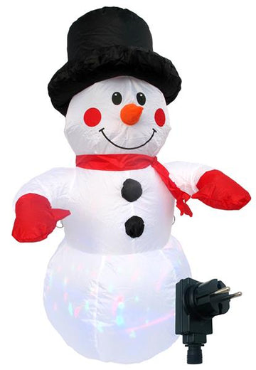 Selbstaufblasender Schneemann 120 cm mit LED - Lichterspiel