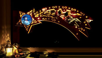 Sternschnuppe aus Holz inkl. Fernbedienung, mit 10 LED´s (Motiv: Schneemann)