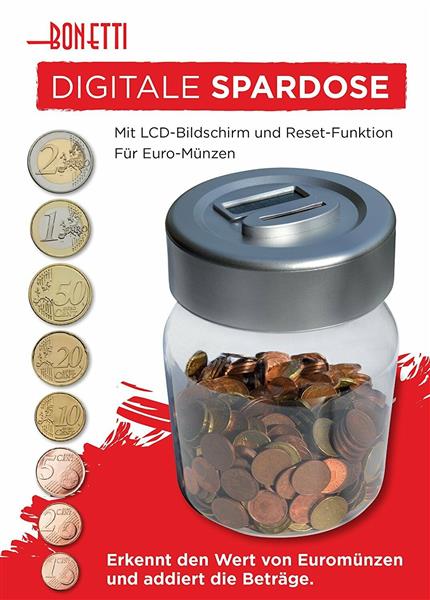 Digitale Spardose Sparschwein Zählwerk Münzzähler elektronisch (Modell: Dose)