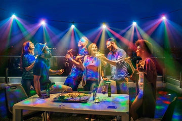 Disco-Kugel LED Party-Lichterkette | 10 Mini Discokugel mit je 6 LED | Bunt - RGB | IP44 für den Innen- und geschützten Außenbereich