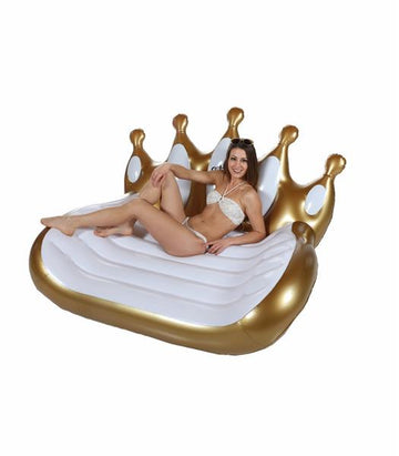 Royalbeach Lounger Thron | weiß-gold