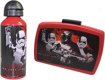 2-tlg. Pausenset | Brotdose mit Trennwand & Alu-Trinkflasche | Star-Wars Motiv