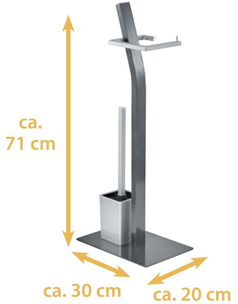 Stand WC-Garnitur | silber-anthrazit | inkl. Ersatzbürstenkopf