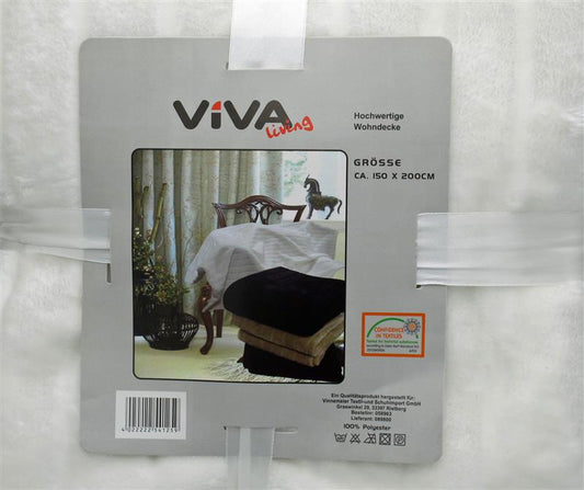 Viva Living XL Wohndecke, Nerzfelloptik, 150 x 200 cm (weiß)