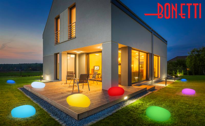 Solar Steinleuchte mit Farbwechsel, wasserdicht, inkl. Erdspieß