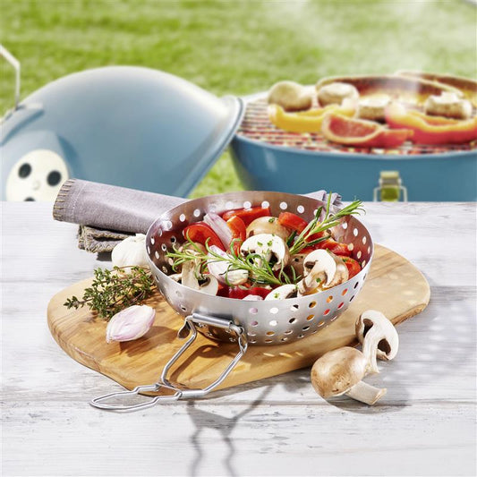 8 tlg. Grillhelfer-Set | Grillspieße - Grillkorb - Burgerpresse – Marinadentopf