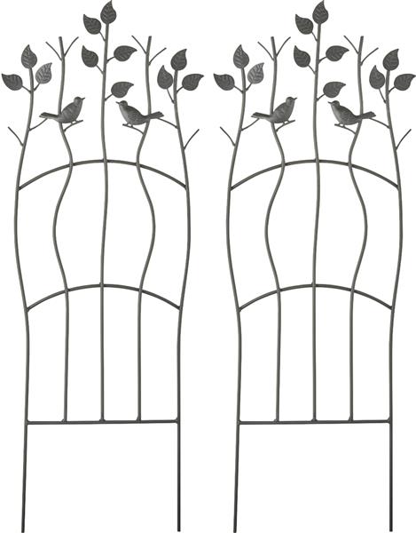 2er Set Metall Rankspalier, pulverbeschichtet, 38,5 x 118 cm | Schwarz-matt (12)