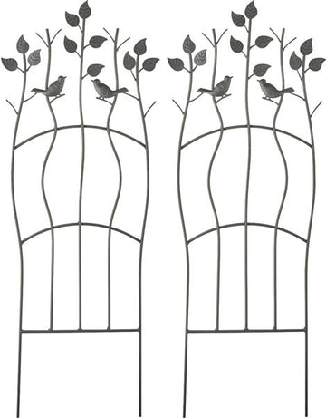 2er Set Metall Rankspalier, pulverbeschichtet, 38,5 x 118 cm | Schwarz-matt (12)