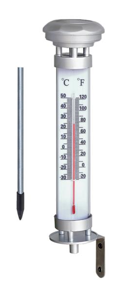 Solar Gartenthermometer mit LED Beleuchtung  (Höhe: ca. 56,5 cm)