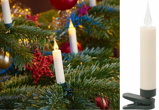 20 Kabellose Christbaumkerzen mit simulierter Acryl-Flamme, Komplett-Set