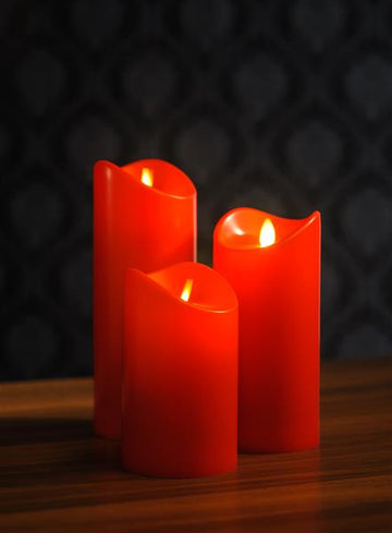 LED Kerze Ø 8,7cm, flackernder Flamme, flammenlos, mit Timer