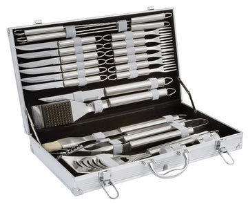 Landmann 13376, 24-Teilig, Grillbesteck im Koffer, BBQ Multifunktions-Zubehör