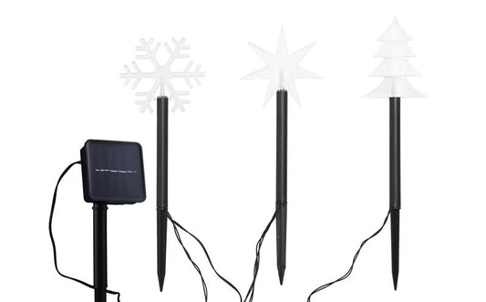 LED Solar-Gartenstecker, warm-weiße Beleuchtung | Weihnachtsdeko für den Garten