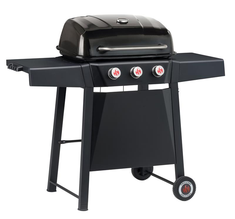 Grillchef by Landmann Gasgrillwagen 12200 mit 3 Edelstahlbrenner und Seitentisch (französische Ausführung)
