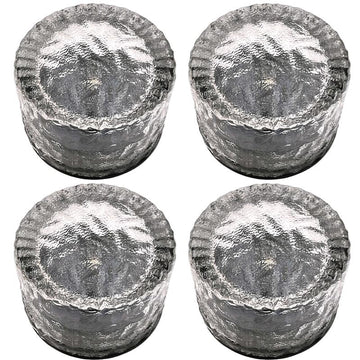 4er Set LED Solar Glas-Pflasterstein mit warm-weißer Beleuchtung, Einschaltautomatik (rund, ca. Ø 7,7 cm /  5,2 cm hoch)