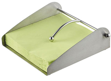 Serviettenhalter aus Edelstahl mit Beschwerer in silber für handelsübliche Papierservietten