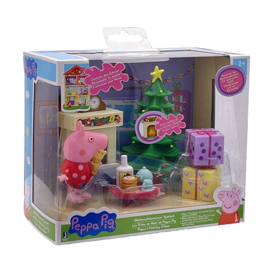 Jazwares 97038 - Peppa´s Weihnachtszimmer Spielset, Original Peppa Pig Spielzeug, ab 2 Jahre
