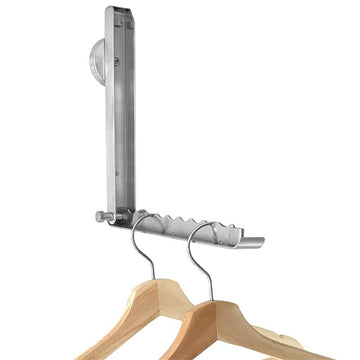 Klappgarderobe für die Wand, platz für 9 Kleiderbügel, Edelstahl, ink. Schrauben und Dübel