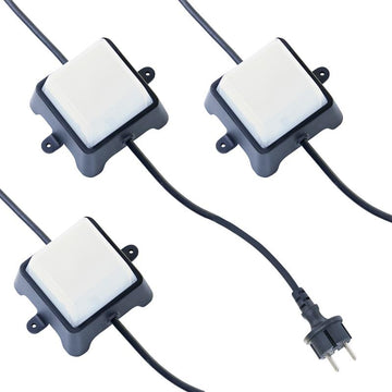 LED Universal Arbeitsstrahler mit 3 Lampen a´ 500 Lumen, 4000K neutralweiß, erweiterbar, ca. 7,3 Meter, inkl. Befestigungsmaterial