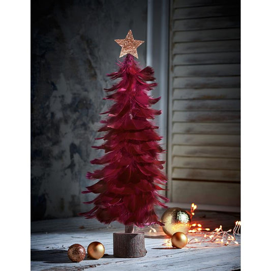 Deko Federbäumchen, schöne Alternative zum Weihnachtsbaum und Glitzerbaum für den Tisch, Schrank und Fensterbank