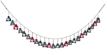 Adventskalender zum Befüllen, 24 kleine Säckchen individuell zum selbst befüllen, inkl. Aufhängevorrichtung (Samt)