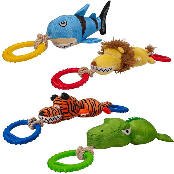 Aktiv-Hundespielzeug aus Polyester mit TPR-Ring & Quietscher | Quietschspielzeug für den Hund