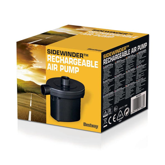 Bestway Akku- Elektroluftpumpe Sidewinder 62083 inkl. 4x 1500 mAh Akkus und 3 Adapter,  Aufladung per 12V / 220V