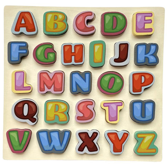 Holzpuzzle Buchstaben und Zahlen, 2er Pack, ab 2 Jahre, Lernspielzeug aus Holz