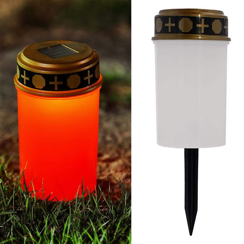 2er Pack Solar Grablicht mit Erdnagel in rot oder weiß mit warm-weißer LED Beleuchtung