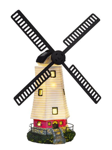 Solar Windmühle mit LED Licht für außen | die besondere Solarleuchte für den Garten | automatische Ein- und Ausschaltung | ca. 53 cm
