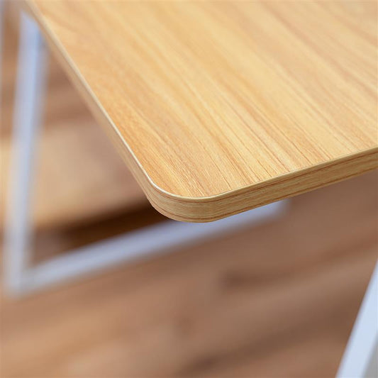 Schreibtisch mit Regal und MDF Holz Platte in Holzoptik, Metallgestell, platzsparend, ca. 50 x 117 x 102 cm