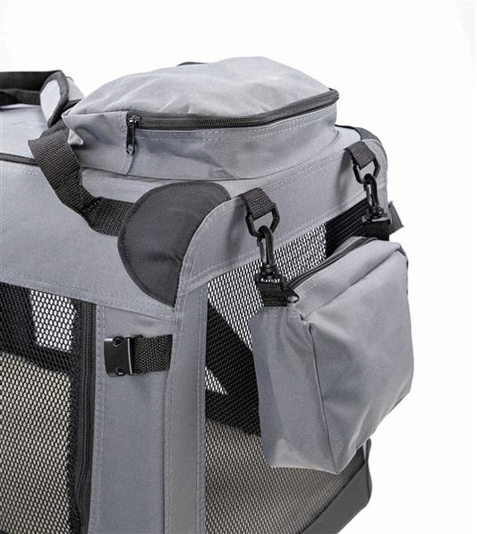 Tiertransportbox für Katzen und Hunde, faltbar, ca. 42 x 42 x 60 cm, Hundebox mit weicher Innenmatte und Tragegriff