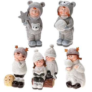 Winterkinder Figur aus Polyresin, schöne winterliche Dekoration, verschiedene Modelle