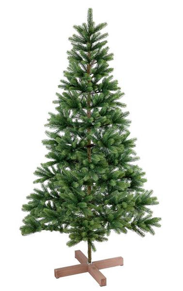 Beleuchteter 180 cm naturgetreuer künstlicher XL Tannenbaum | Weihnachtsbaum in Nordmanntannen-Optik, ca. 922 Äste mit hochwertigen PE Nadeln, inkl. Baumständer, einfacher Zusammenbau (mit 240 LED beleuchtet, B-Ware)