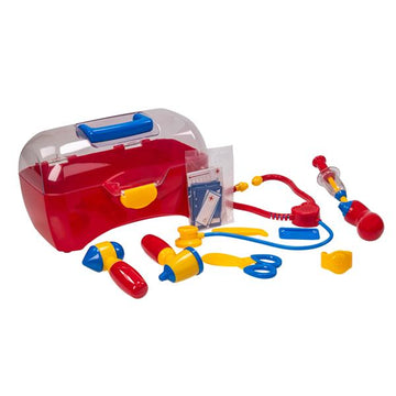 Bayer Design 79178AA - Doktorkoffer mit Zubehör, 34 Zubehörteile, Doktor Set, Arztkoffer, rot