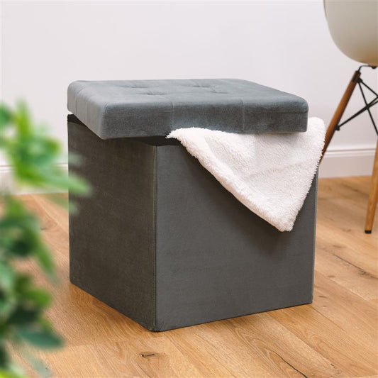 Sitzhocker mit Stauraum | abnehmbarer Deckel | bis 100 kg belastbar | ca. 40 x 40 cm | perfekt als Aufbewahrungskiste, Sitzwürfel, Aufbewahrungsbox