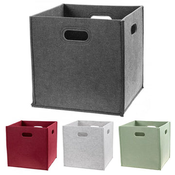 Quadratischer Filz Korb zur Aufbewahrung, ca. 30 x 30 x 30 cm, faltbar, Aufbewahrungsbox für Wäsche, Spielzeug, Kleidung etc.