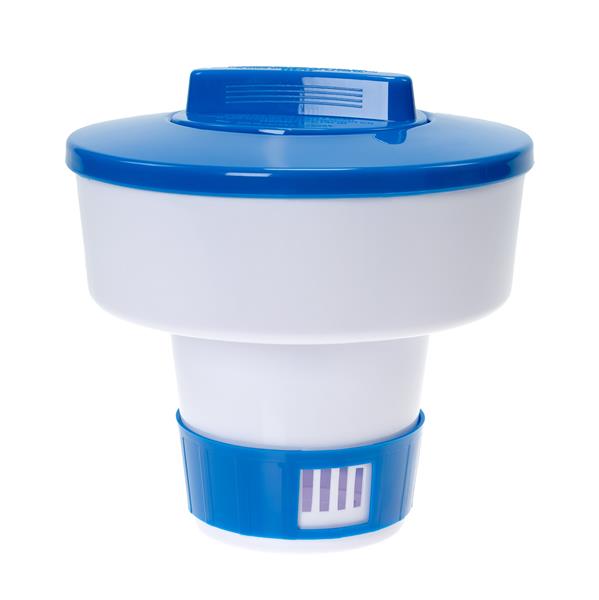 Chlor-Dosierer, ca. Ø 17,6 cm, schwimmend, Dosierschwimmer für Pool und Schwimmbecken, Chemikalienspender für Chlor Tabletten bis 20 g, Platz für 3 Tabletten