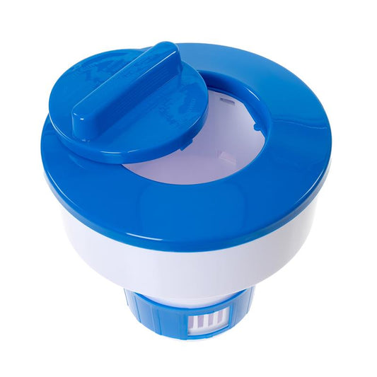 Chlor-Dosierer, ca. Ø 17,6 cm, schwimmend, Dosierschwimmer für Pool und Schwimmbecken, Chemikalienspender für Chlor Tabletten bis 20 g, Platz für 3 Tabletten