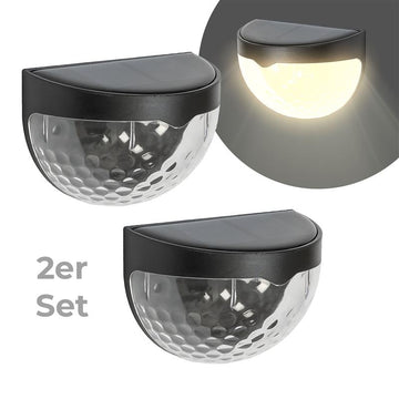 2 Stück Solar Garten Solarlampen für Außen, ideal als Wandleuchte Zaunleuchte Treppenleuchte Orientierungslicht, moderne kabellose Solarleuchte
